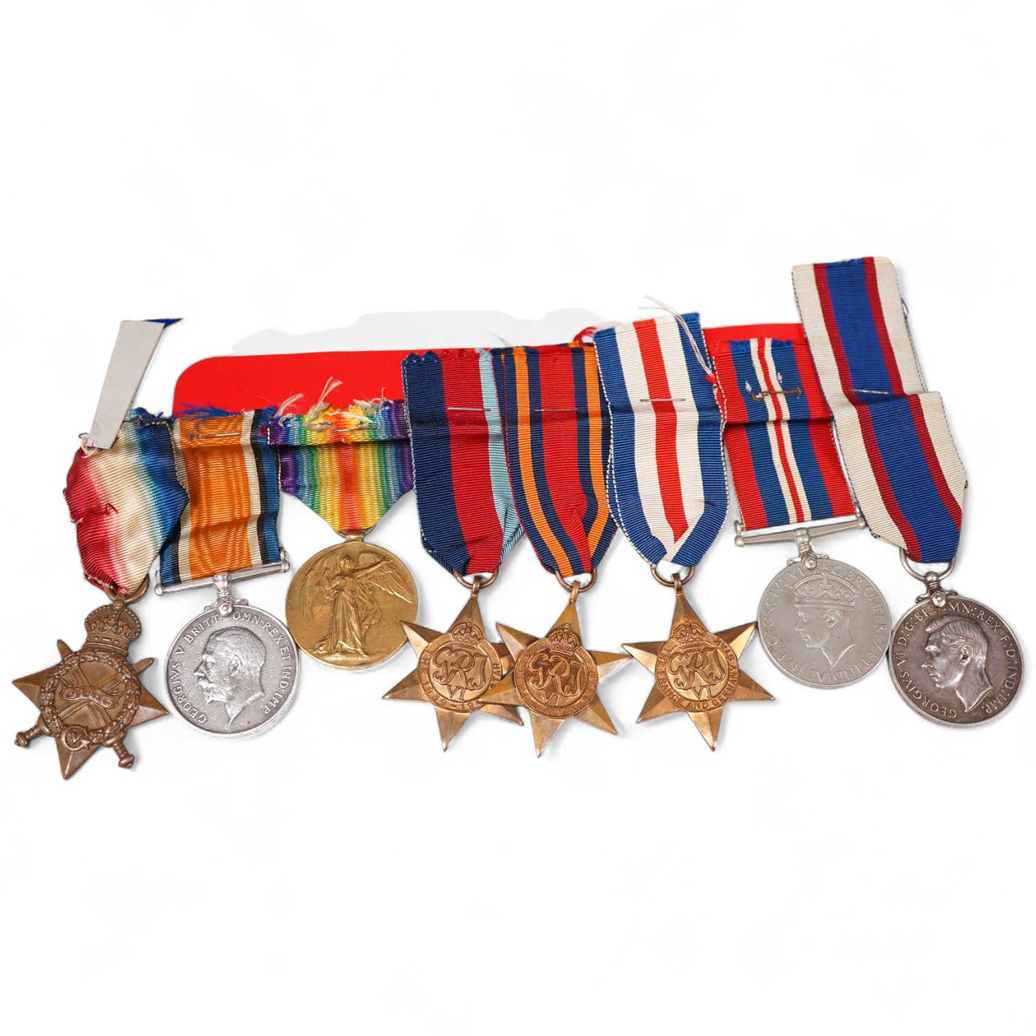 A First World War and WWII medal group awarded to J.29259 (DEV. D. 1004) H.W. Spurge. A.B.R.F.R., comprising of eight medals (WWI trio and RFRLSGC medal all engraved)